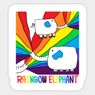 rainbow elephant Sticker